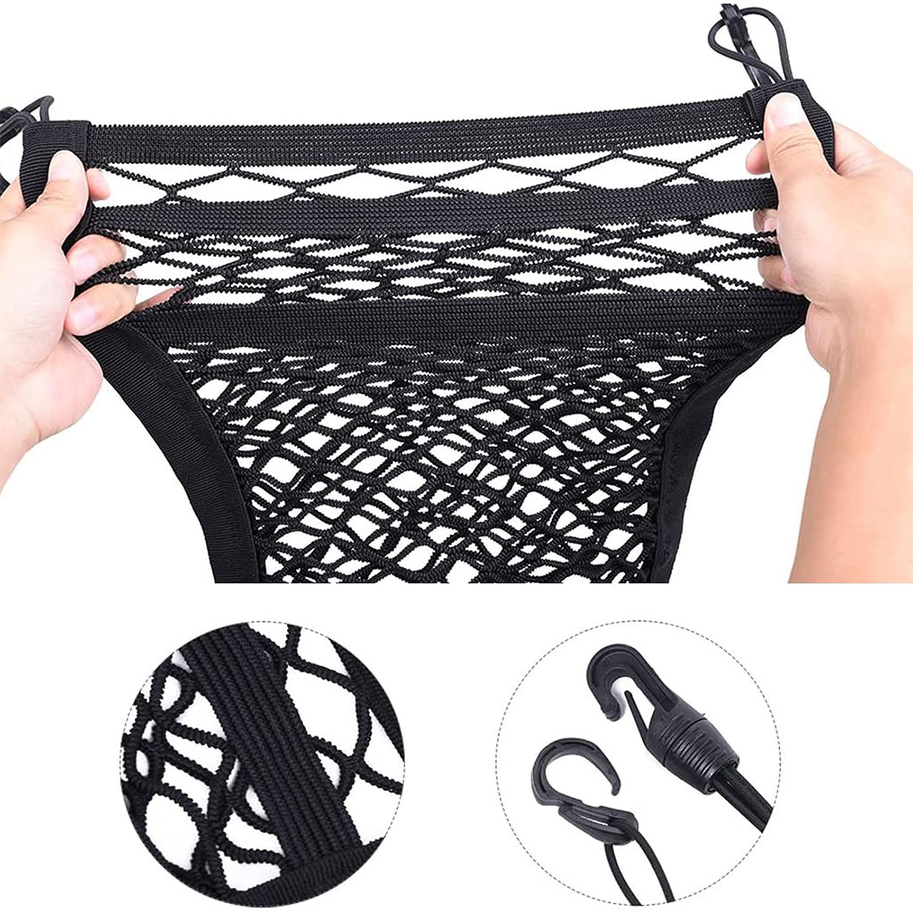 Filet de Rangement Universel en Maille pour Siège Auto – حاجز أطفال ومنظم أغراض - Image 4