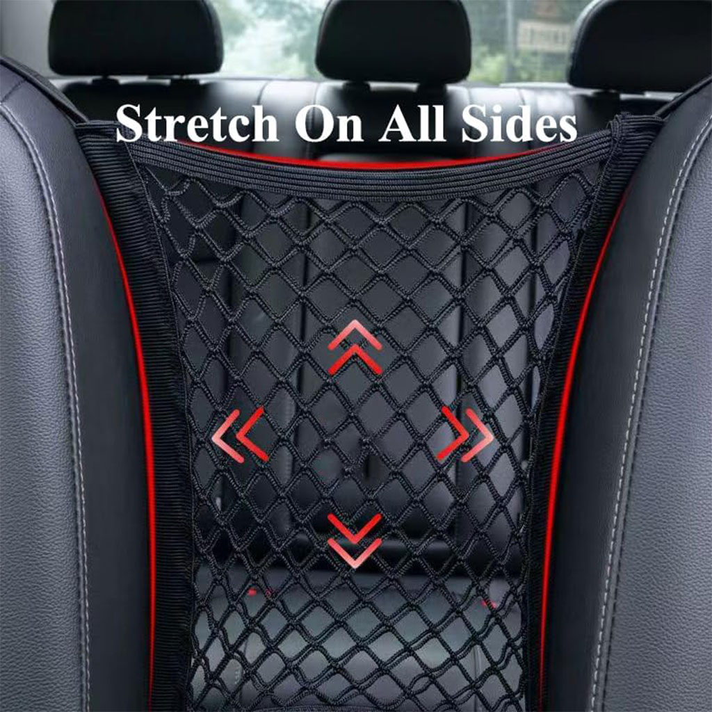 Filet de Rangement Universel en Maille pour Siège Auto – حاجز أطفال ومنظم أغراض - Image 7