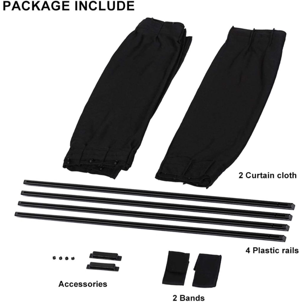 2Pcs Rideau glissé de fenêtre Protection UV pour Voiture – ستار نوافذ جانبية في السيارة - Image 2