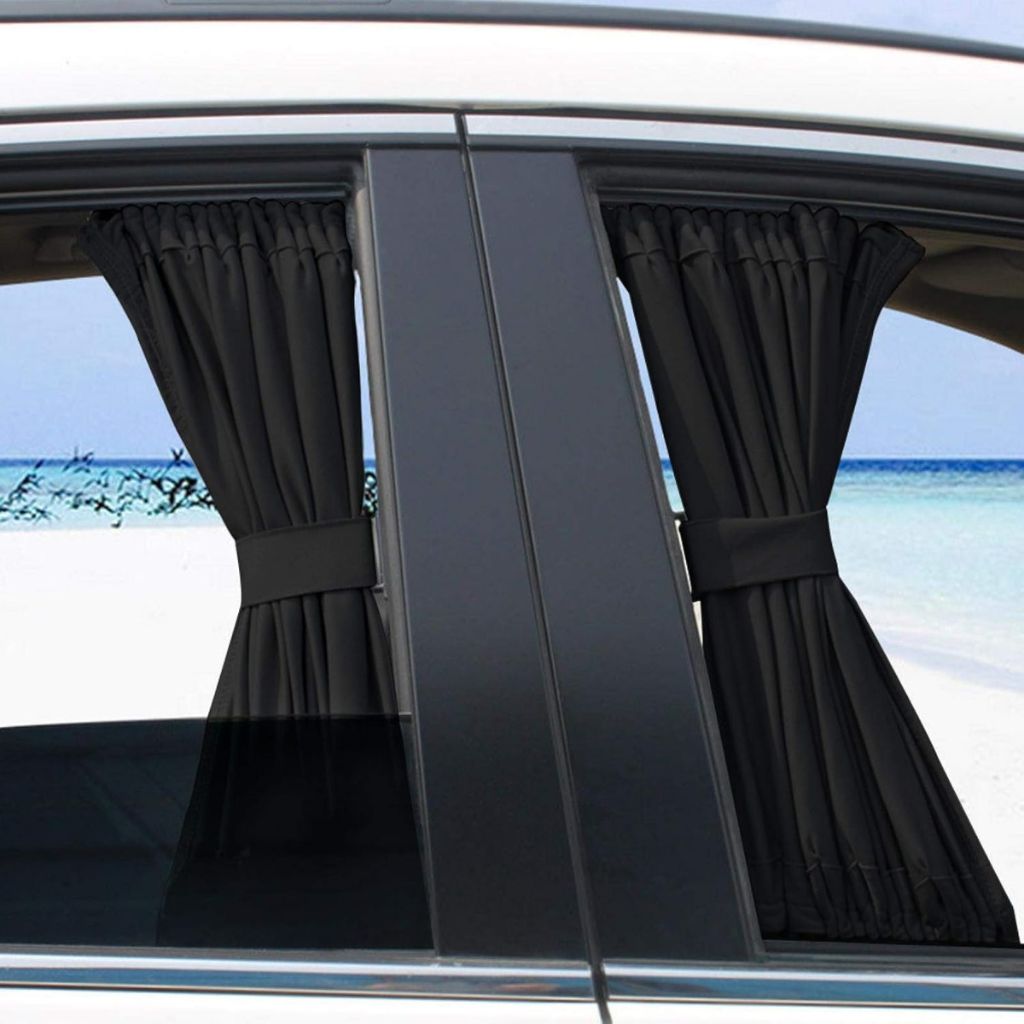2Pcs Rideau glissé de fenêtre Protection UV pour Voiture – ستار نوافذ جانبية في السيارة - Image 3