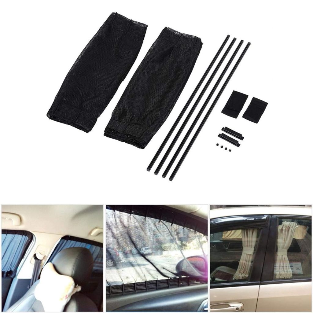 2Pcs Rideau glissé de fenêtre Protection UV pour Voiture – ستار نوافذ جانبية في السيارة - Image 5