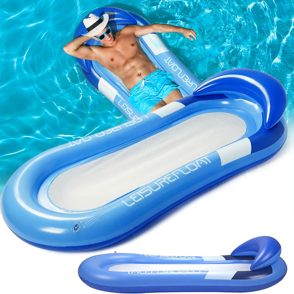 Matelas Gonflable pour Piscine avec Appui-Tête – فرشة إسترخاء قابلة للنفخ - Image 1