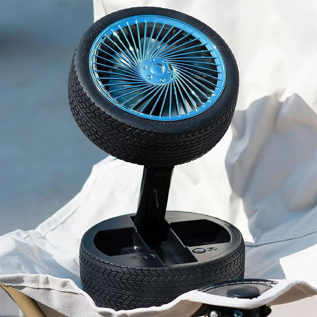 Ventilateur Pliable et Portable Forme Roue Silencieux avec 3 Vitesse – مروحة محمولة - Image 2