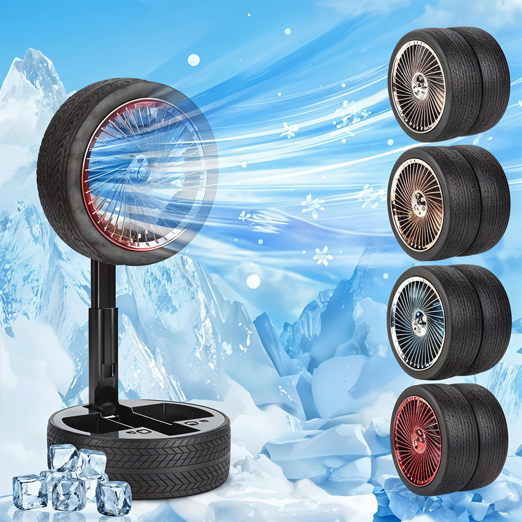 Ventilateur Pliable et Portable Forme Roue Silencieux avec 3 Vitesse – مروحة محمولة - Image 5