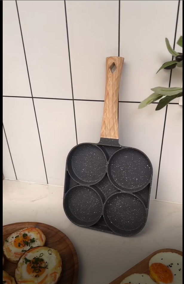 Poêle à crêpes et oeufs avec 4 trous en aluminium antiadhésive - Image 7