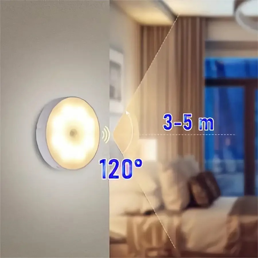  مصباح ذكي دائري- lampe  "rond" détecteur de mouvement USB Rechargeable - Image 2