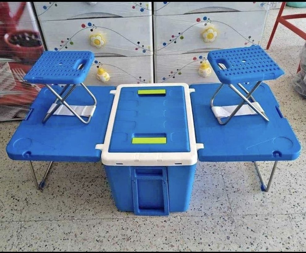 Ferdi Glacière Portative 48L Avec Table, 2 Chaise Ideal Pour Camping - Image 2