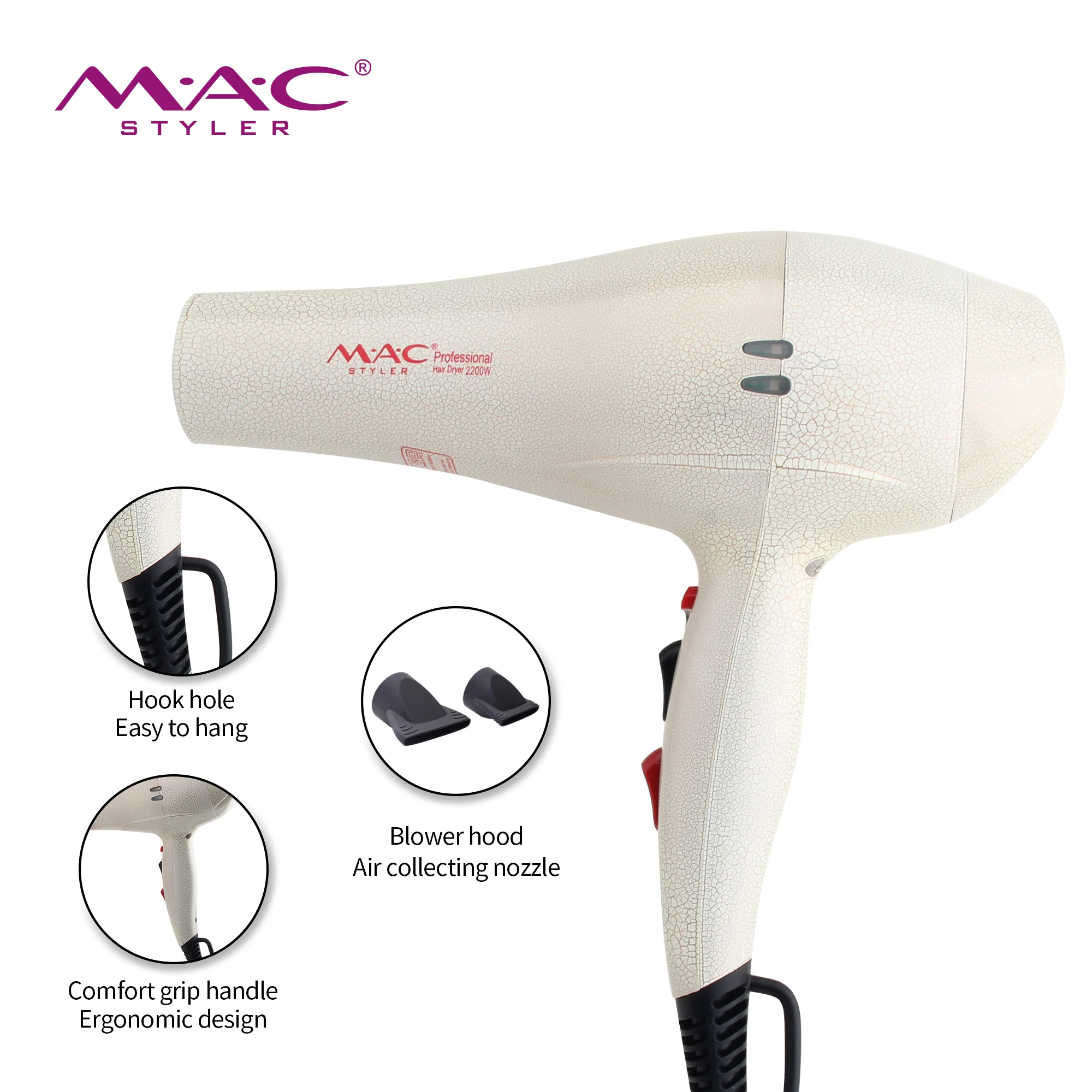 Sèche Cheveux Professionnel – Turbo Ionic – MC-6622 - Image 2