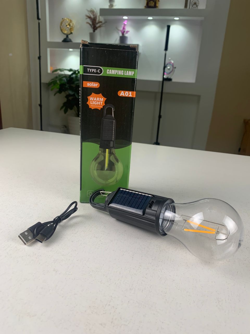 Lampe de Camping Solaire étanche et Rechargeable 3 modes d’éclairage T01-B – مصباح محمول بالطاقة الشمسية - Image 2