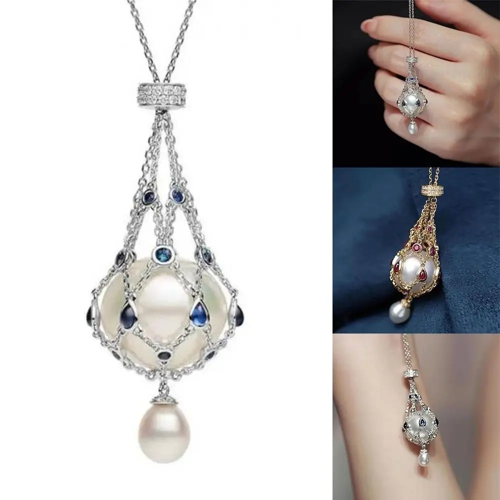 قلادة LAVALIER من اللؤلؤ والأحجار الكريمة