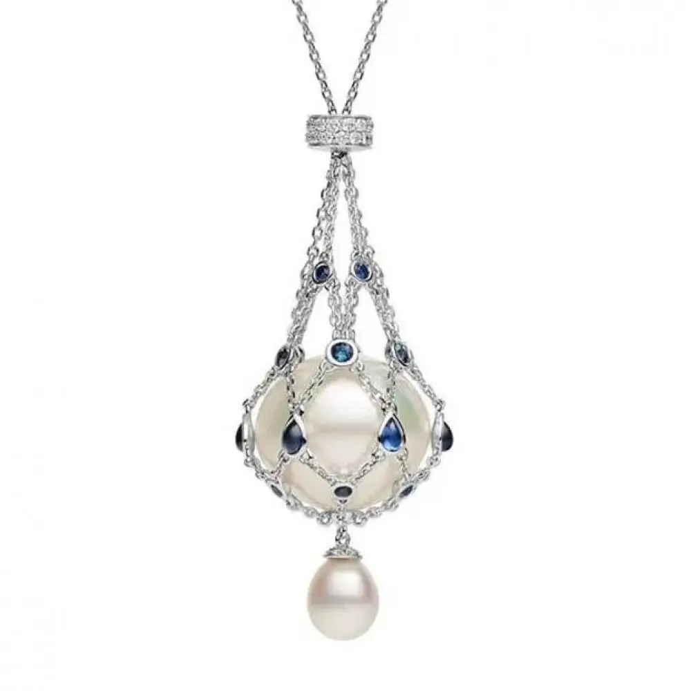 قلادة LAVALIER من اللؤلؤ والأحجار الكريمة - Image 6