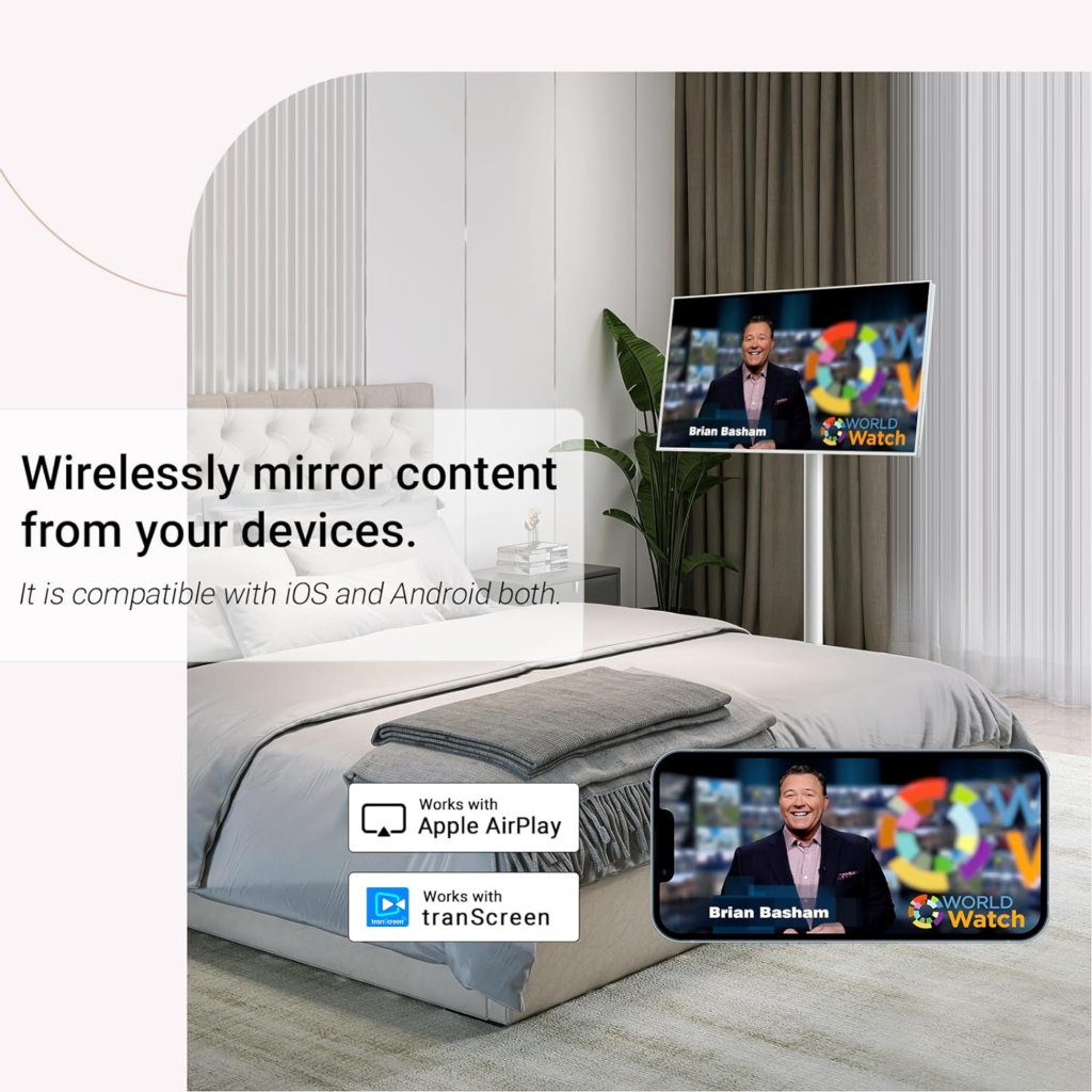 شاشة متنقلة اندرويد لمس ذكية مع ستاند مدمج 24 بوصة Floor Standing Smart Screen - Image 3