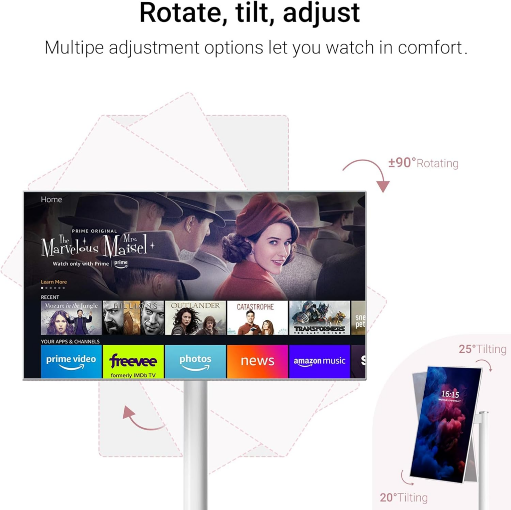 شاشة متنقلة اندرويد لمس ذكية مع ستاند مدمج 24 بوصة Floor Standing Smart Screen - Image 4