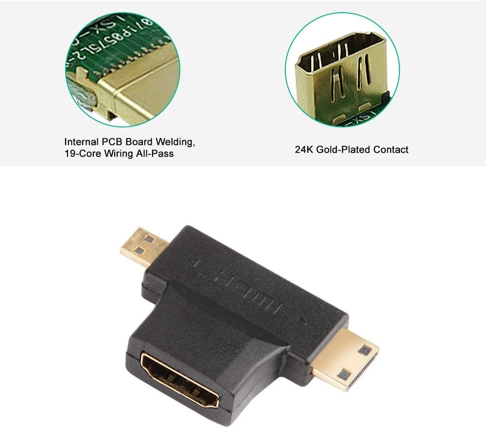  Adaptateur HDMI Double Mini & Micro ➕ Sortie Femelle – Qualité Premium - Image 3