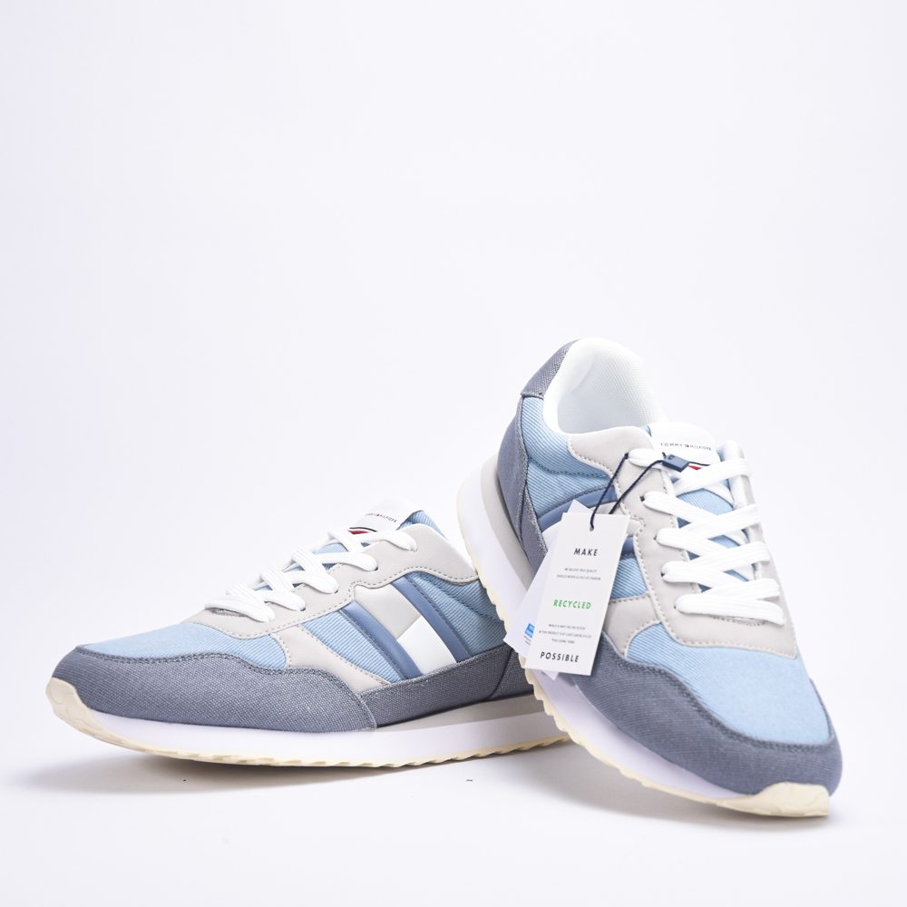 TOMMY FLAG LOW CUT LACE-UP SNEAKER DENIM/GREY - Image 2