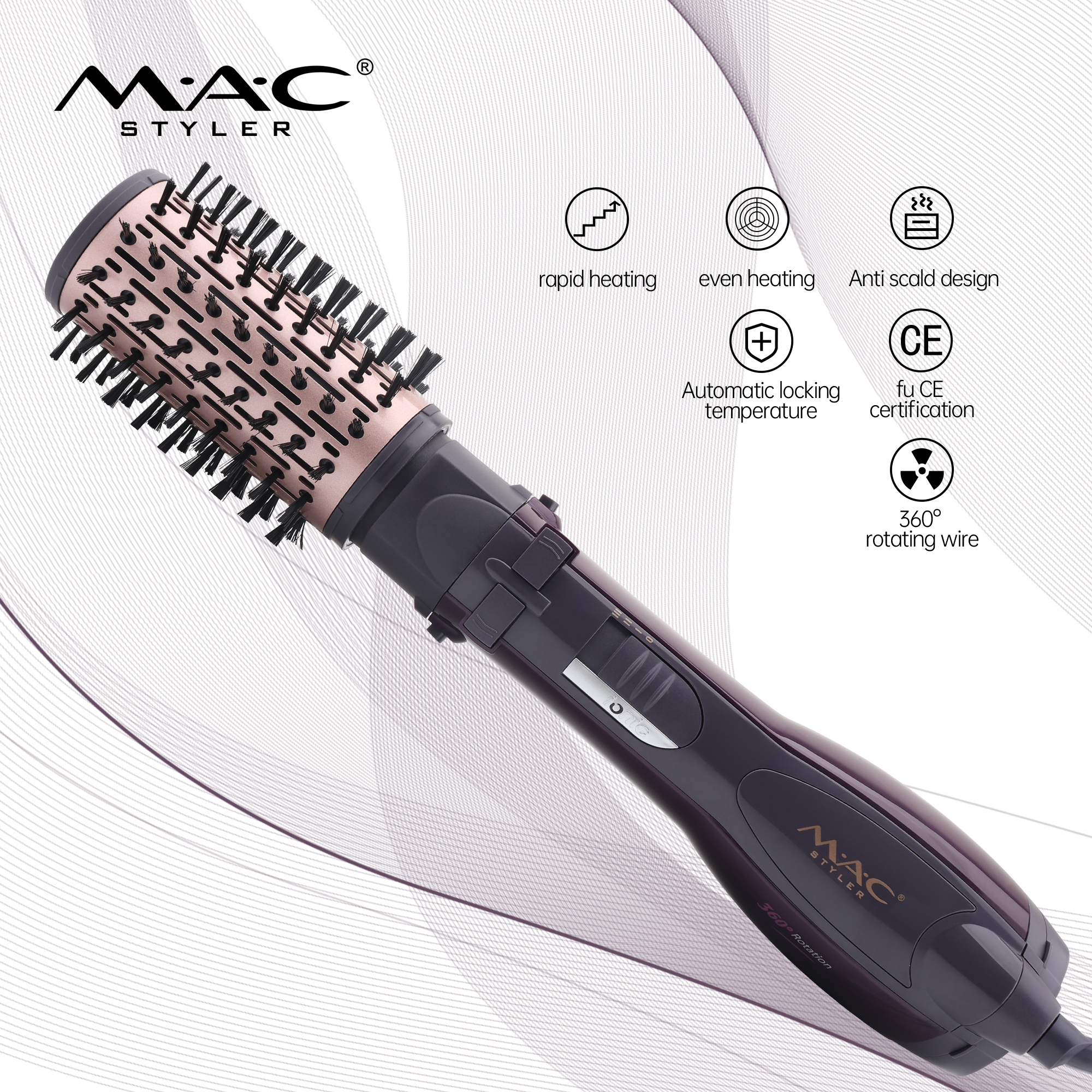 Brosse Soufflante Rotative 360 Salon -5 En 1 MC-6660 - Image 3