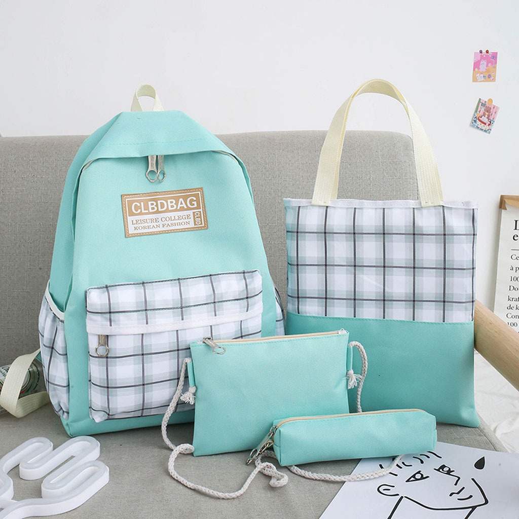 Ensemble de sacs d’école Kawai pour adolescents 4Pcs CLBD V4 Gris – محفظة 4 قطع كاواي - Image 1