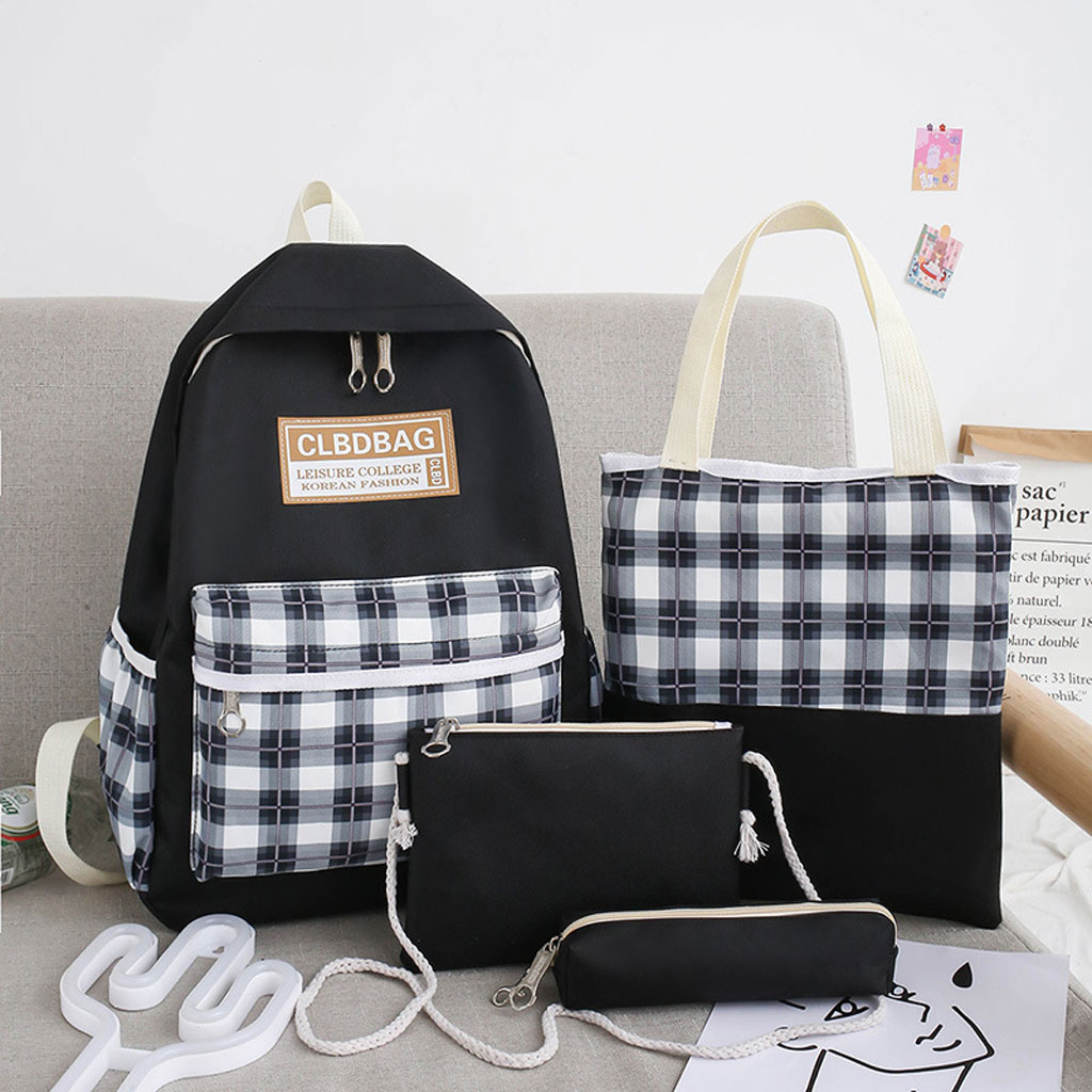 Ensemble de sacs d’école Kawai pour adolescents 4Pcs CLBD V4 Gris – محفظة 4 قطع كاواي - Image 2