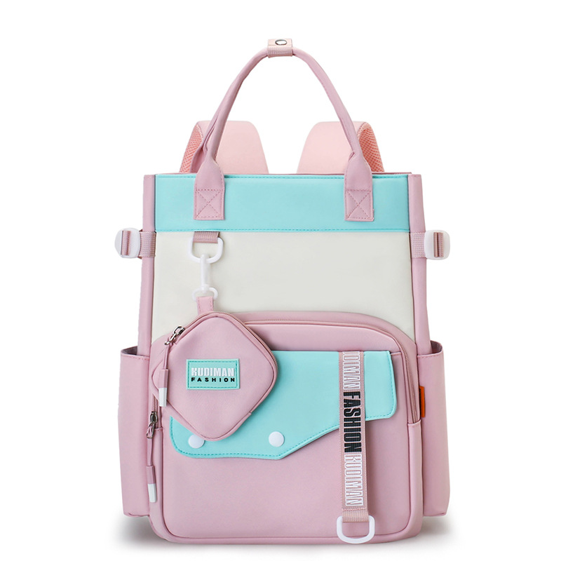 Ensemble de sacs d’école Kawai pour Enfants 2Pcs Avec Pochette Rose – محفظة 2 قطع كاواي مع محفظة صغيرة - Image 2