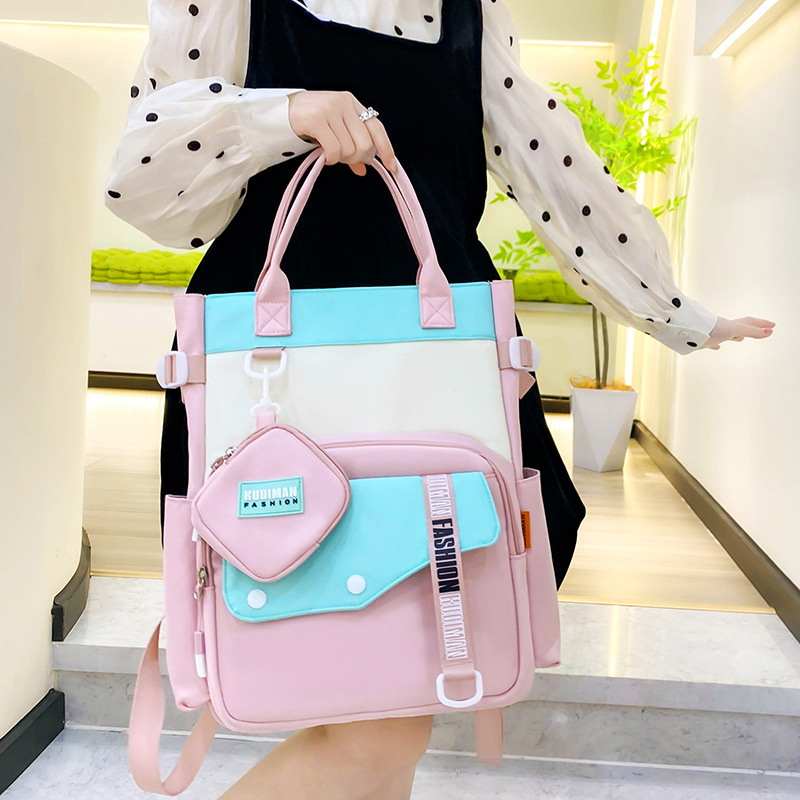 Ensemble de sacs d’école Kawai pour Enfants 2Pcs Avec Pochette Rose – محفظة 2 قطع كاواي مع محفظة صغيرة - Image 3
