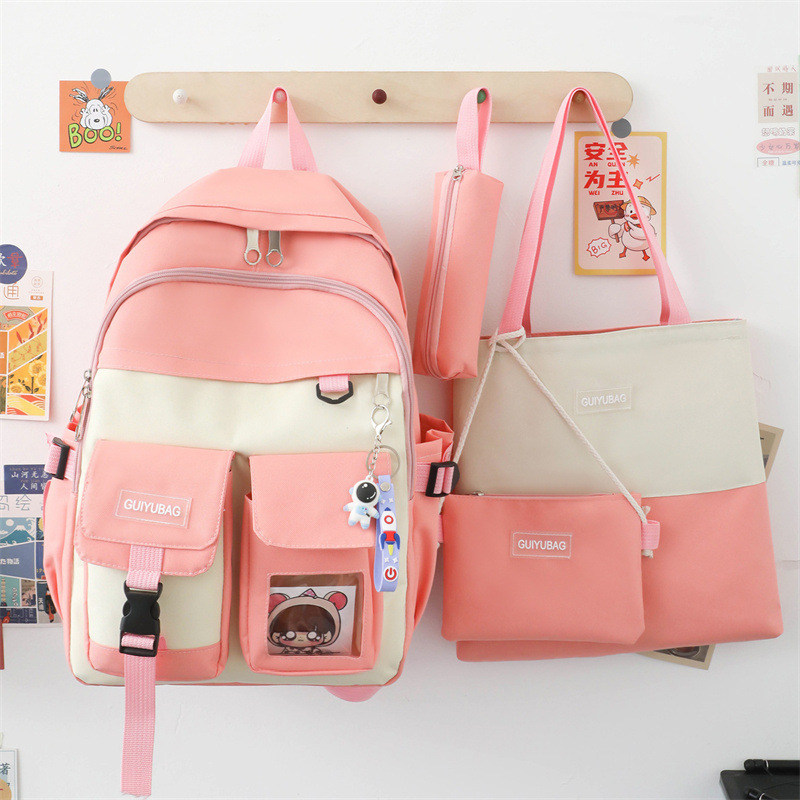 Ensemble de sacs d’école Kawai pour adolescents 4Pcs Guiyu V3 Bleu – محفظة 4 قطع كاواي - Image 2