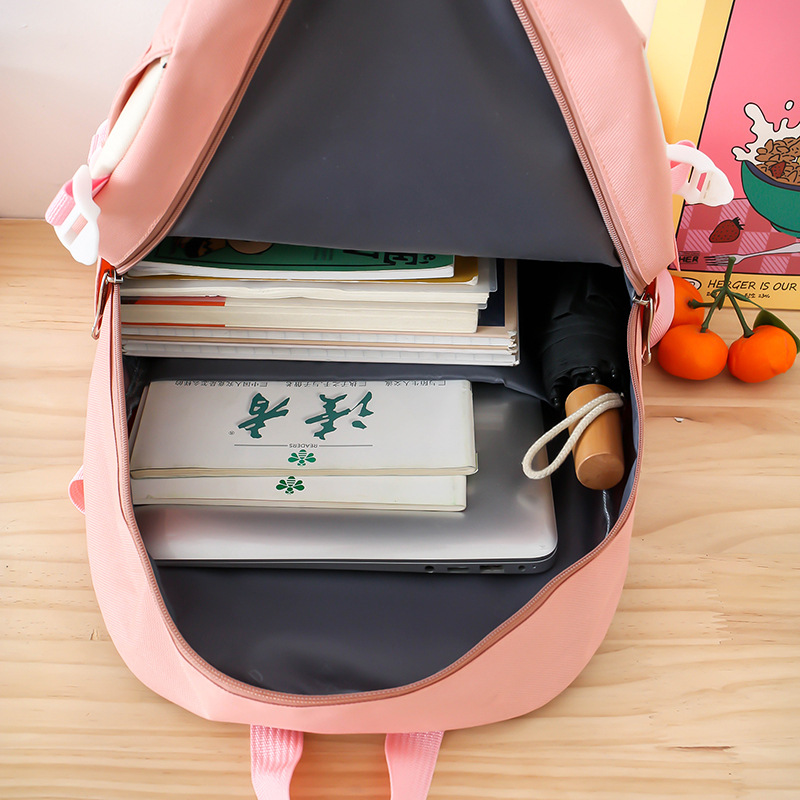 Ensemble de sacs d’école Kawai pour adolescents 4Pcs CLBD V1 Rose – محفظة 4 قطع كاواي - Image 1