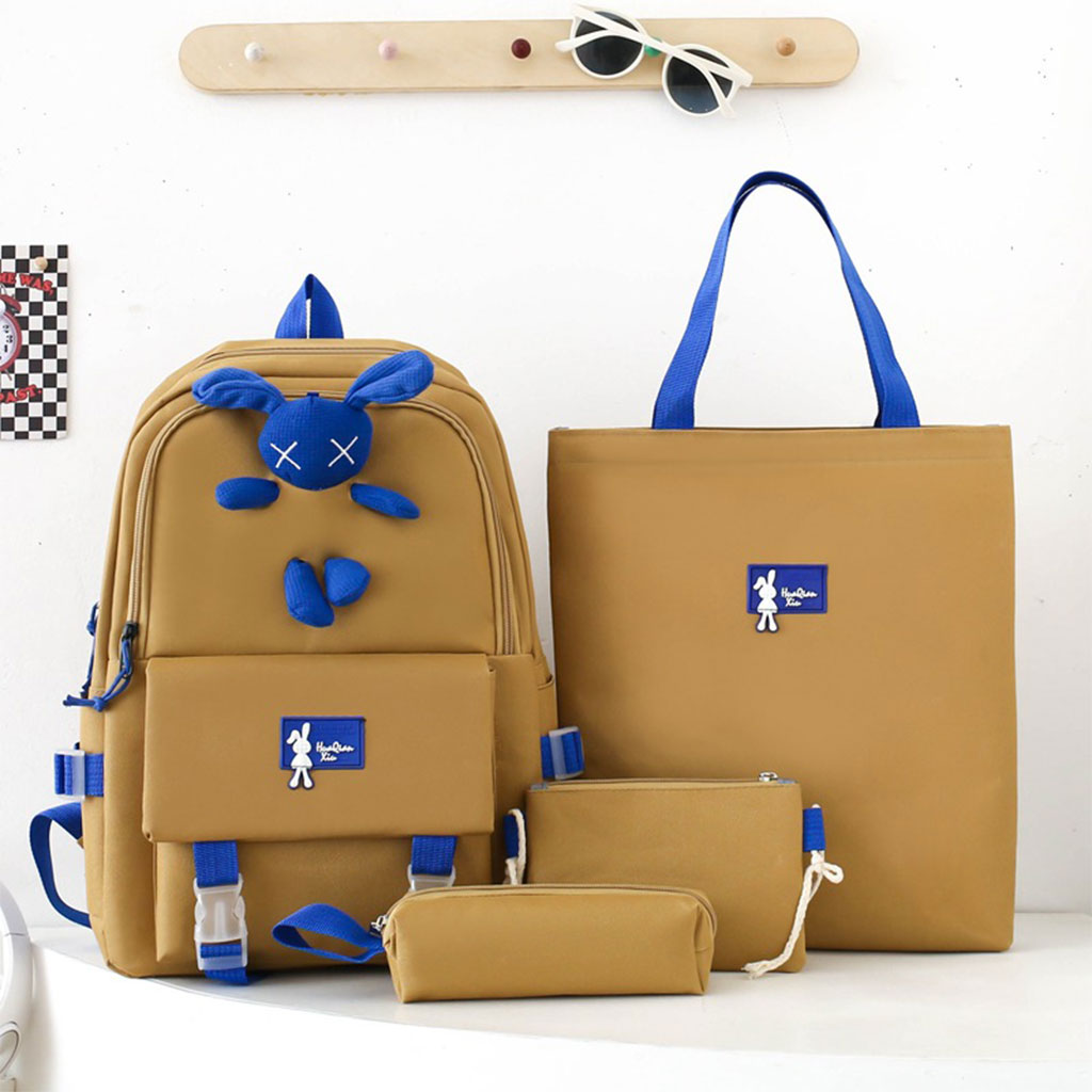 Ensemble de sacs d’école Kawai pour adolescents 4Pcs Lapin X Blanc – محفظة 4 قطع كاواي - Image 4