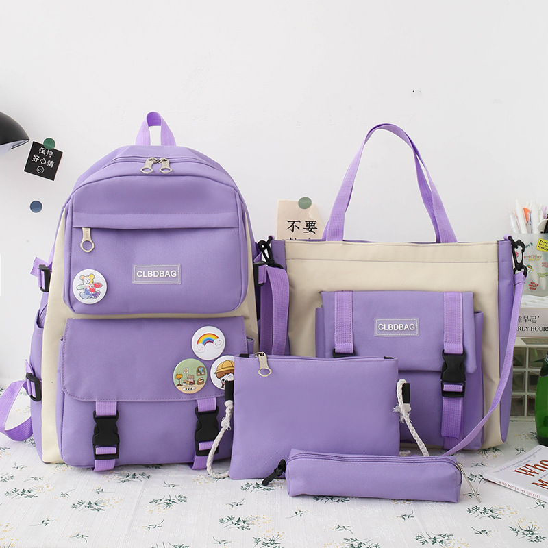 Ensemble de sacs d’école Kawai pour adolescents 4Pcs HAOLIDA V2 Rose – محفظة 4 قطع كاواي - Image 2