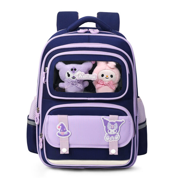 Sac à Dos Enfant Ludique avec Plusieurs Compartiment et un Peluche LM-5122 Bleu Nuit – حقيبة ظهر للأطفال - Image 4