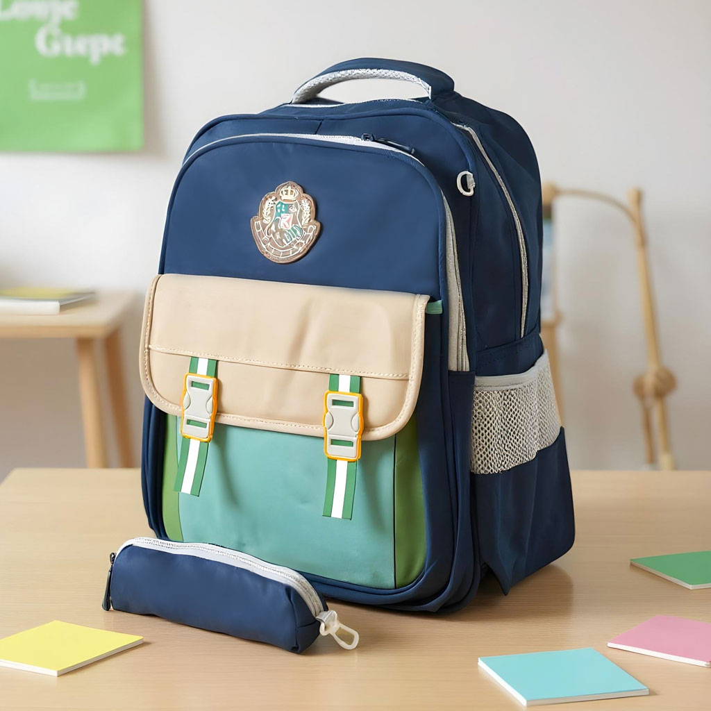 Sac à Dos pour Enfants avec Trousse Assortie KBAG Mauve – حقيبة ظهر مدرسية للأطفال مع مقلمة  - Image 2