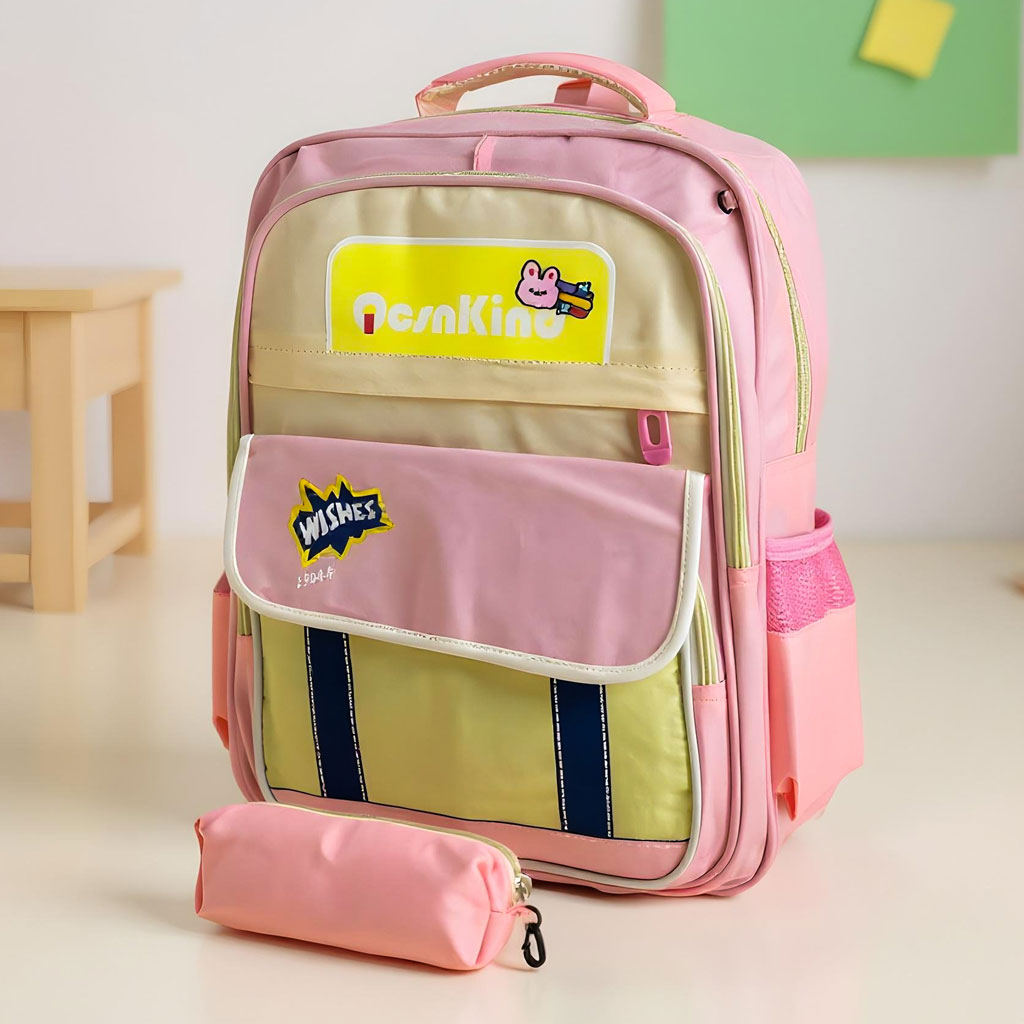 Sac à Dos pour Enfants avec Trousse Assortie 2504 Rose – حقيبة ظهر مدرسية للأطفال مع مقلمة - Image 4