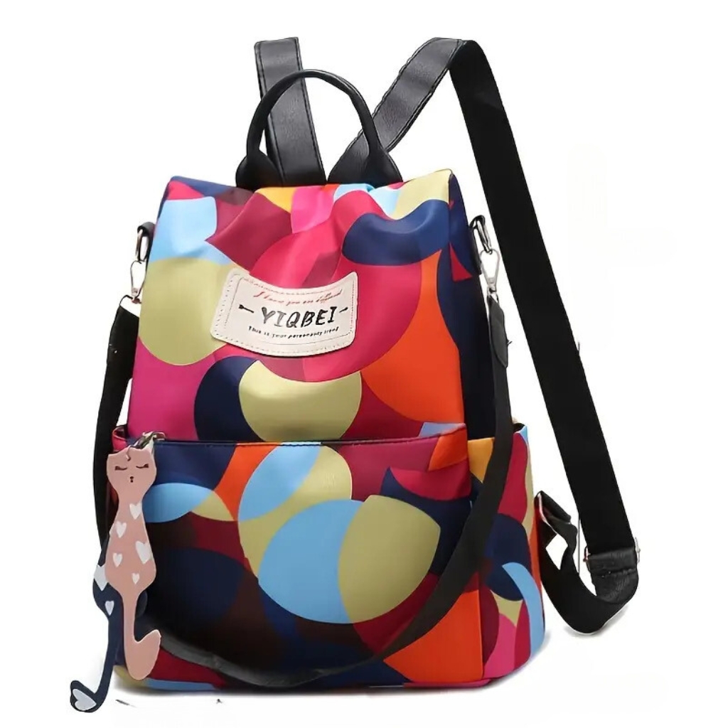 Sac à dos oxford Antivol étanche pour femmes – multicouleur – حقيبة ظهر أكسفورد مقاومة للماء ومضادة للسرقة للنساء - Image 6