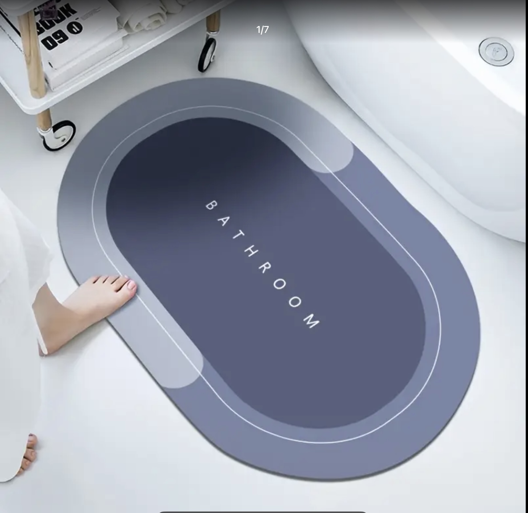 Tapis salle de bain ovale 2 pièces  - Image 1