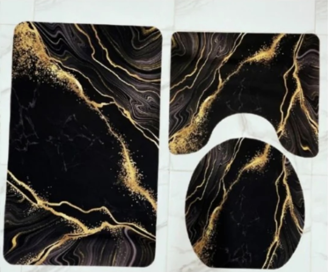 Tapis salle de bain 3 pièces marbré  - Image 6