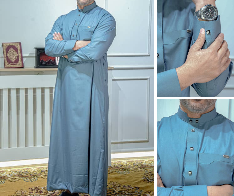 ثوب رجالي راقٍ بتصميم خليجي كلاسيكي – خامة فاخرة وقَصّة مميزة - Image 1
