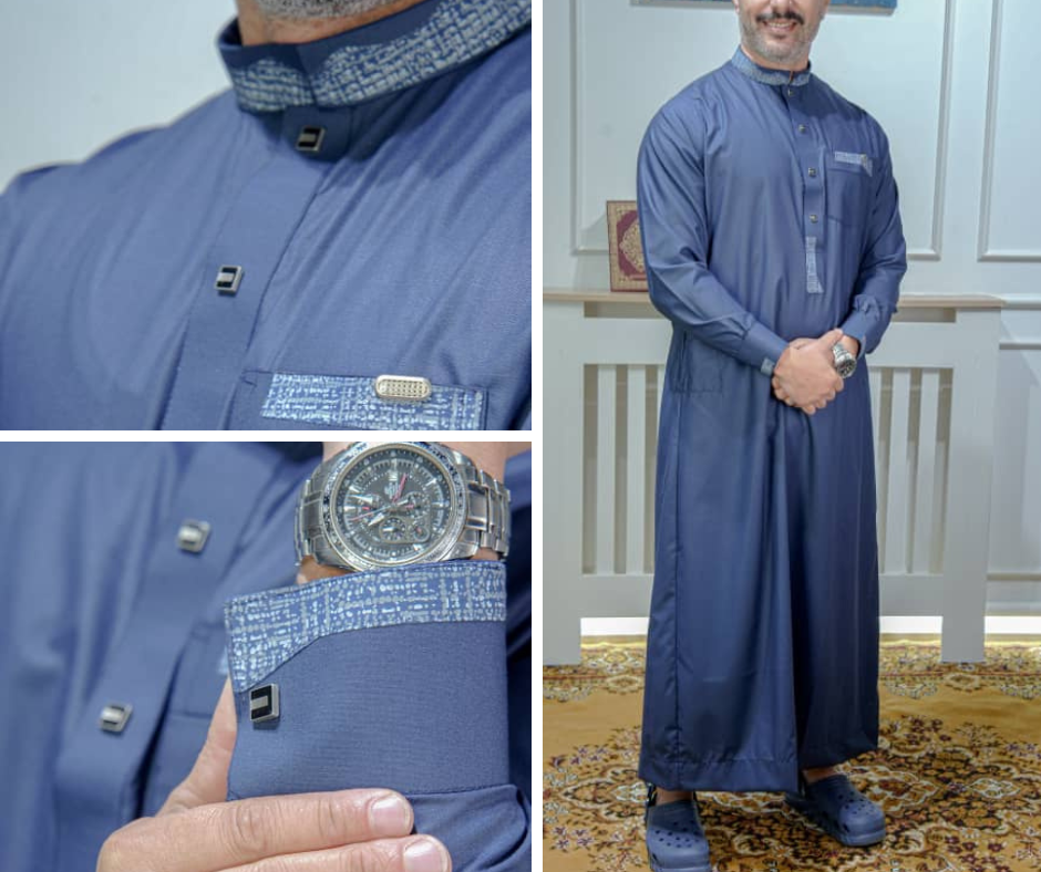 ثوب رجالي بتطريز فاخر – تصميم خليجي عصري بلمسات زخرفية أنيقة - Image 1