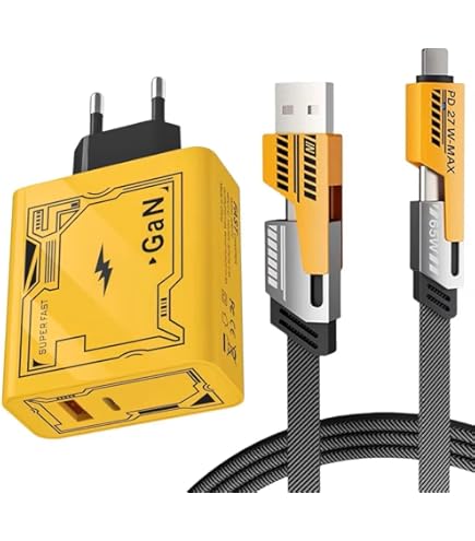 اقوى شاحن و بآخر تقنيات الحديثة مع كابل 4 في 1 - Super Fast Chargeur 120W GaN -